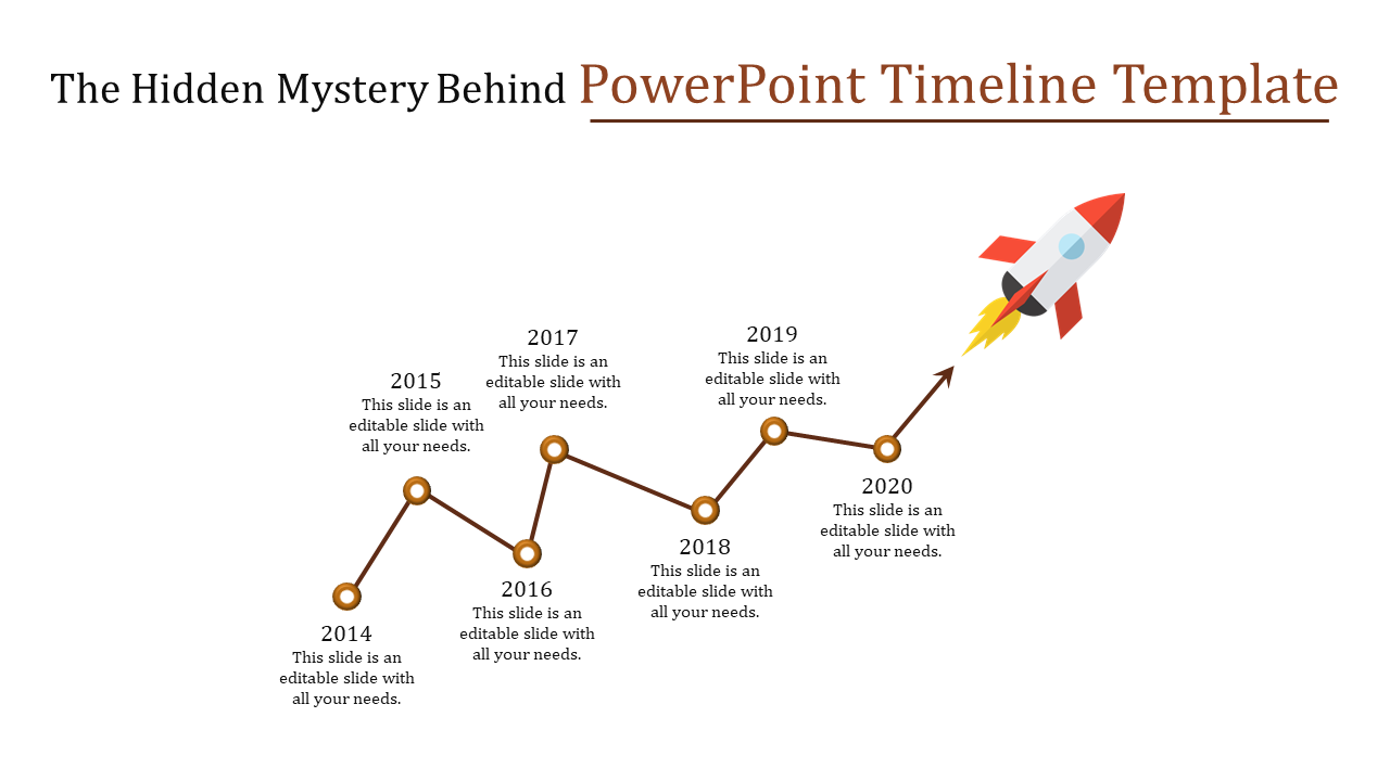 PowerPoint Timeline Template Rocket Model for PPT and Google Slides